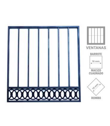 Reja Modelo 4 - barrotes planos y cenefa