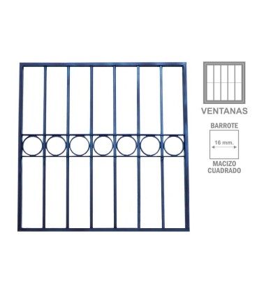 Reja Modelo 3 - barrotes planos y aros